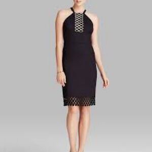 Laundry By Shelli Segal Black Dress with illusion Details